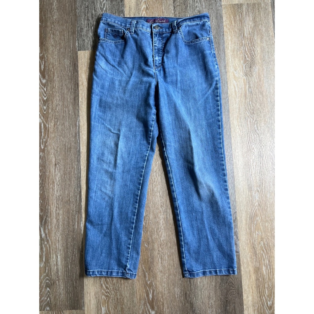 Gloria Vanderbilt Amanda Jeans Womens 12P Blue Excellent Straight Leg High Rise